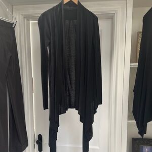 lululemon athletica Black charcoal Women's Cardigan with ribbed sleeves.